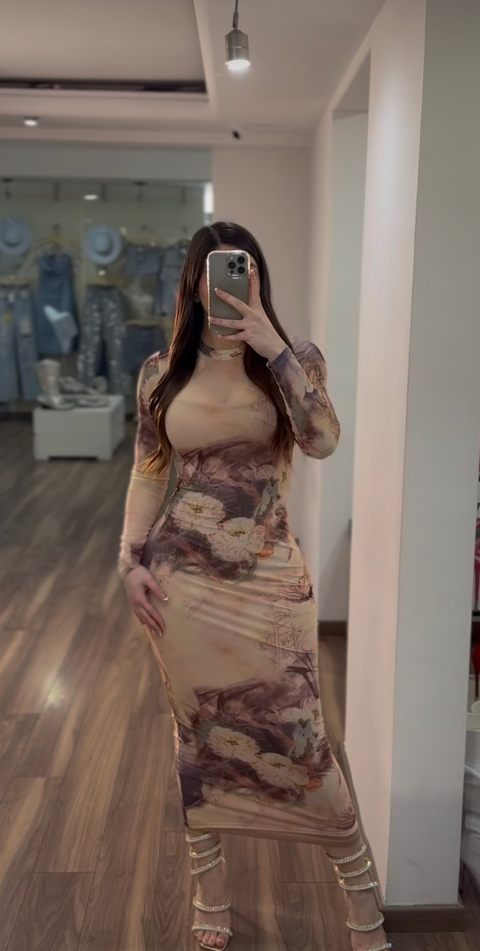 Nicole 2pc mesh dress - Nude/purple