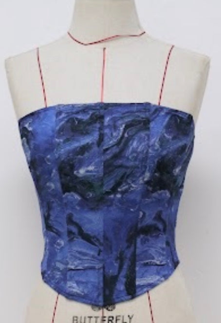 Valerie corset - blue/black