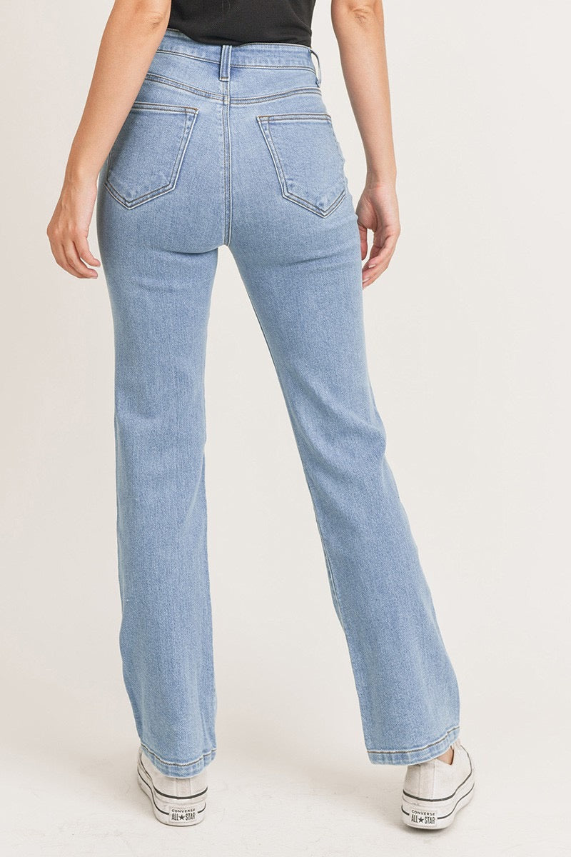 90s high rise straight leg jeans - light