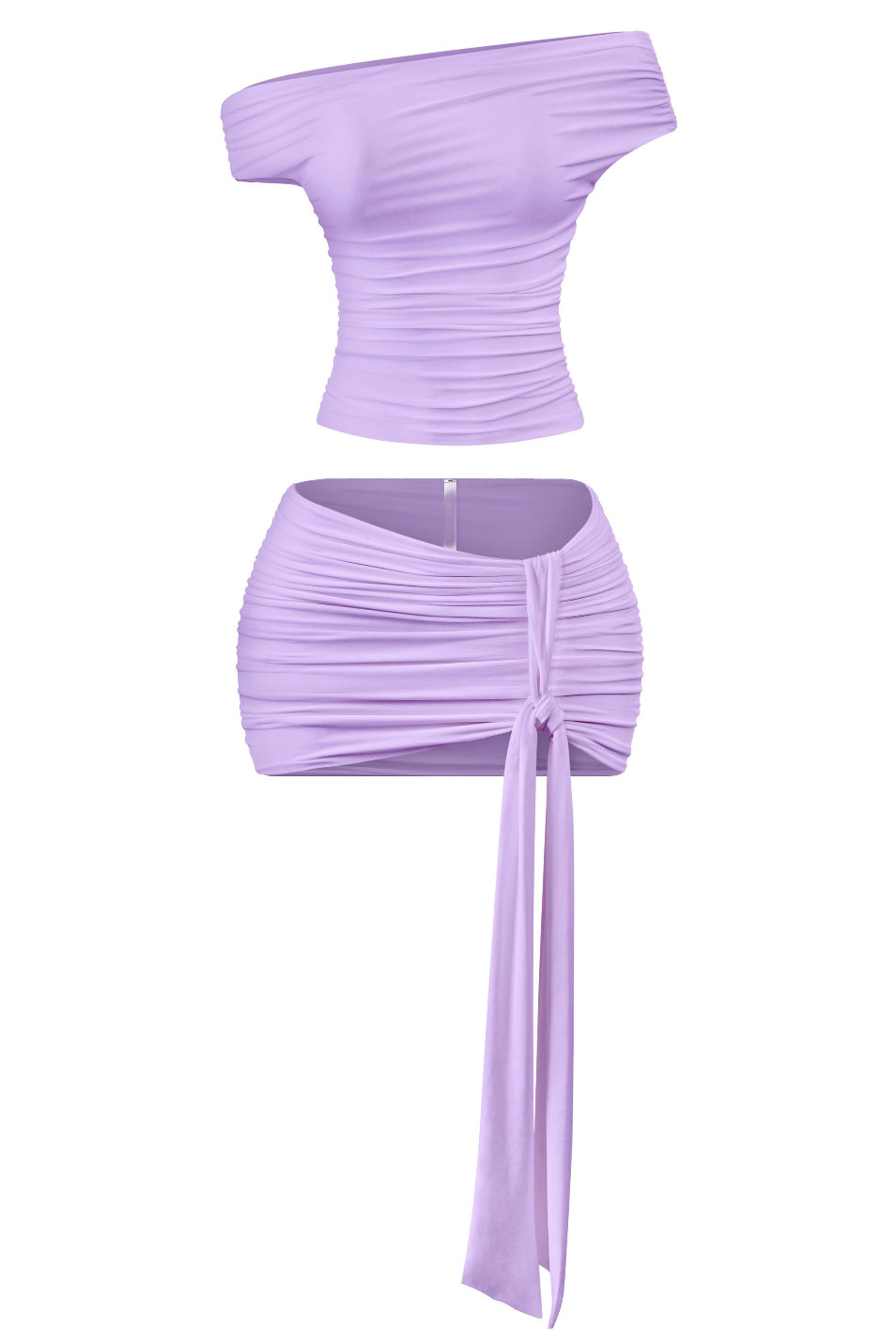 Karla 2pc double layered skirt set - Lilac