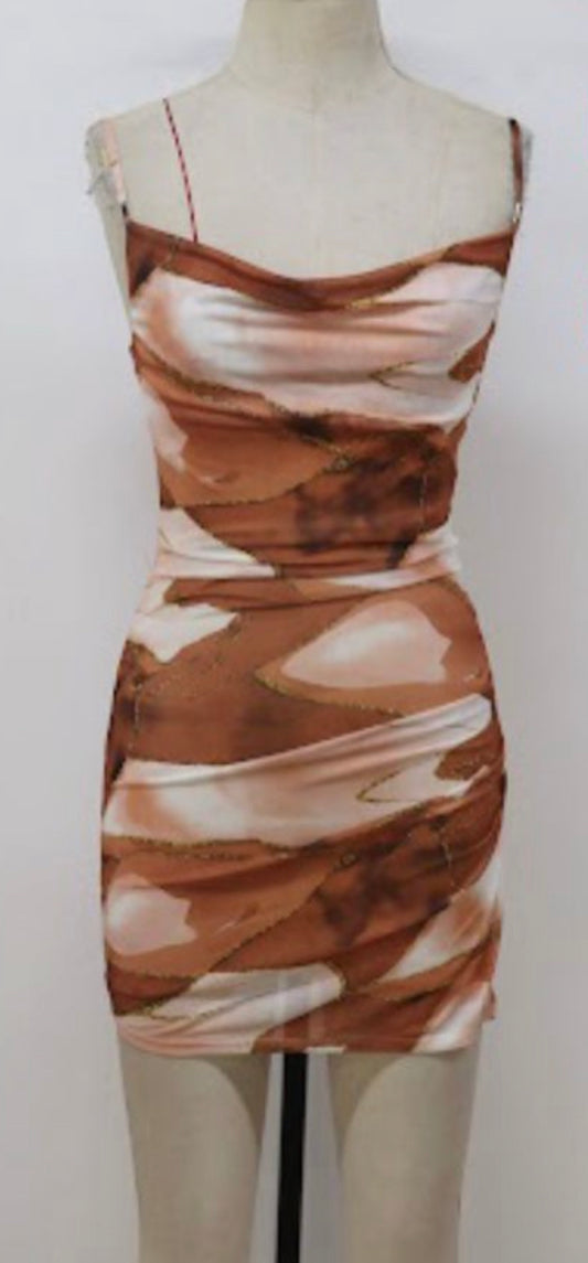 Samantha side slit dress - Brown