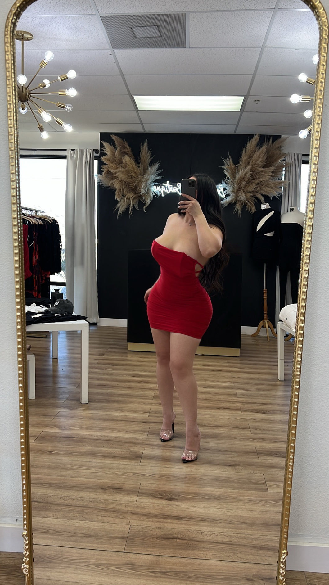 Valentina corset dress - red