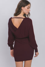 Load image into Gallery viewer, Leticia off shoulder sweater dress -wine (best seller
