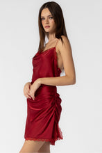 Load image into Gallery viewer, Alice lace mini satin dress - Ruby
