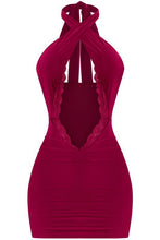 Load image into Gallery viewer, Kimberly halter dress- Burgundy
