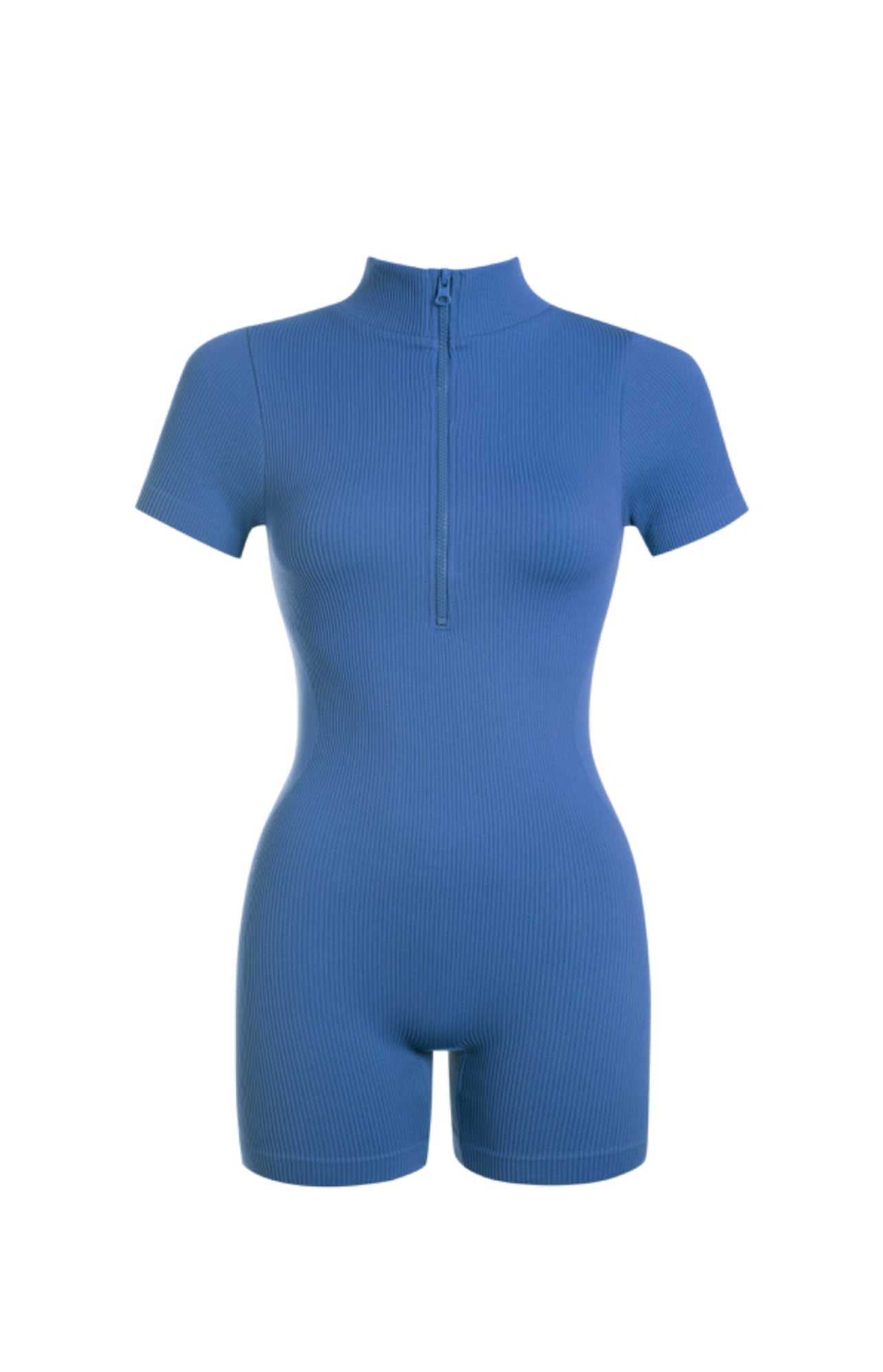 On the go zip up romper - Blue
