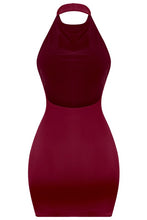 Load image into Gallery viewer, Expensive taste halter open back dress- Burgundy
