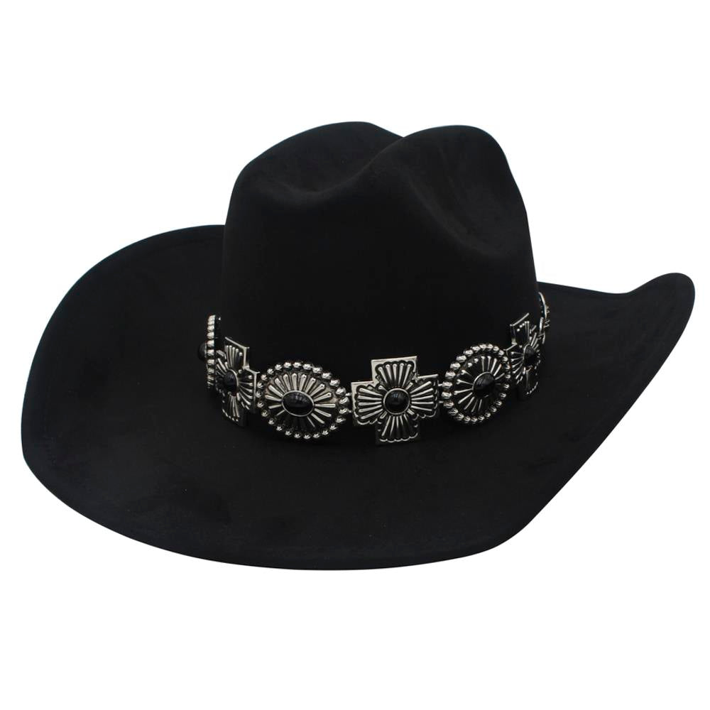 CROSS & CONCHO BEAM BANDED COWBOY HAT