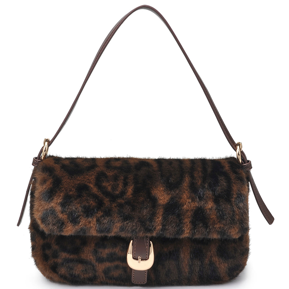 CHIC BUCKLE DESIGN FUR GLORIA CROSSBODY BAG