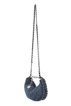 Load image into Gallery viewer, Denim &amp; flower crossbody bag
