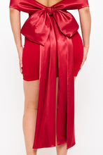 Load image into Gallery viewer, Coquette satin ribbon bow dress - Red
