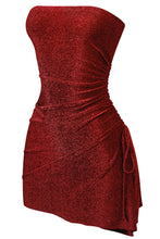 Load image into Gallery viewer, Samantha shimmer side slit dress - Red/black
