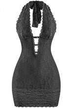 Load image into Gallery viewer, Sabrina lace halter dress - Black
