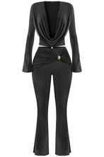 Load image into Gallery viewer, Treat me right 2pc pant set - Black
