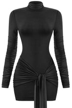Load image into Gallery viewer, Briana front tie mini dress - Black
