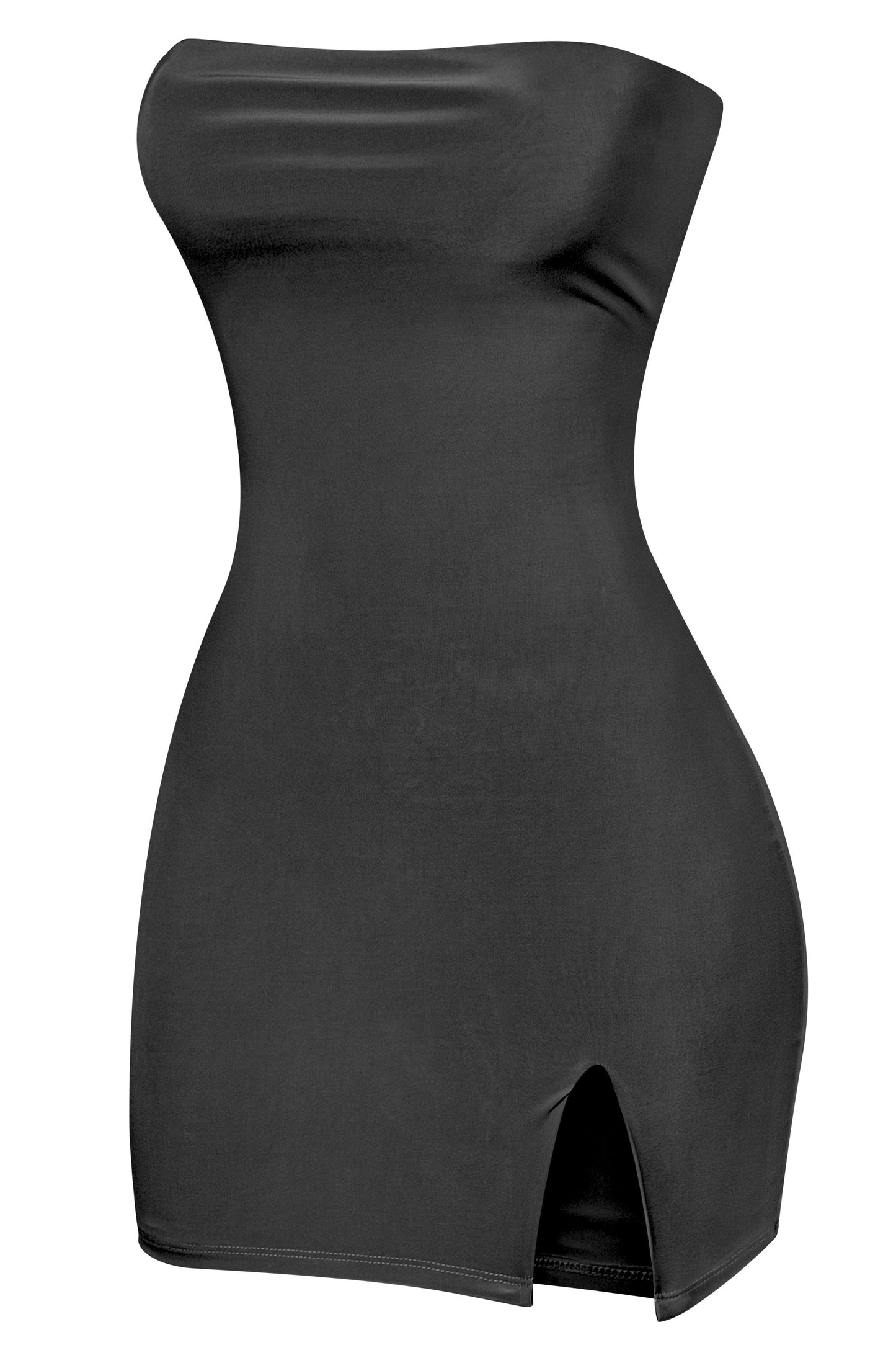 Alexa open back double layered dress - Black
