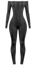 Load image into Gallery viewer, Off shoulder double layered jumpsuit- Black
