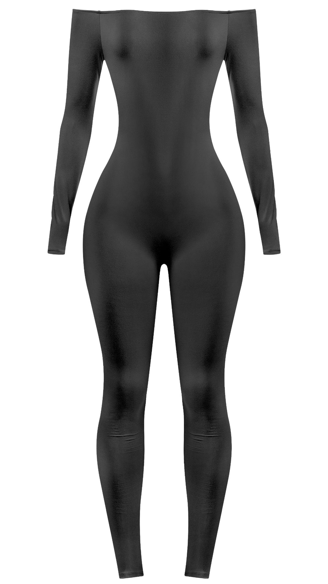 Off shoulder double layered jumpsuit- Black