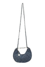 Load image into Gallery viewer, Denim &amp; flower crossbody bag
