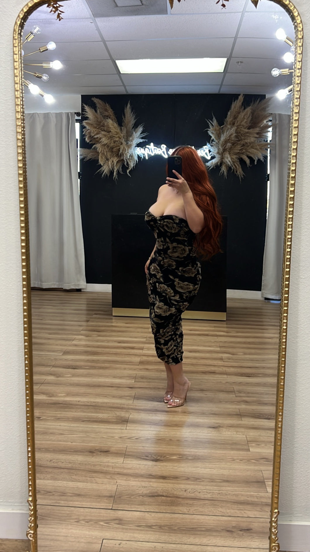 Jenny ruching midi dress - Black