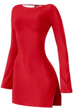 Load image into Gallery viewer, Candycane side slits dress - Red
