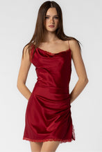 Load image into Gallery viewer, Alice lace mini satin dress - Ruby
