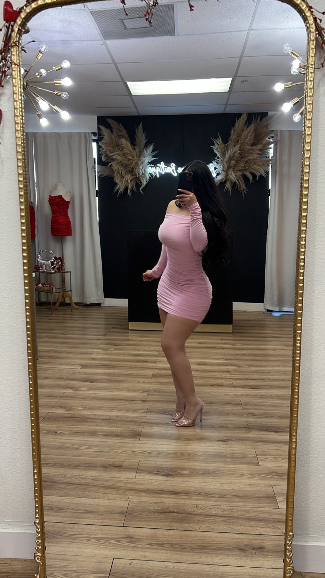 Be mine off shoulder dress - pink