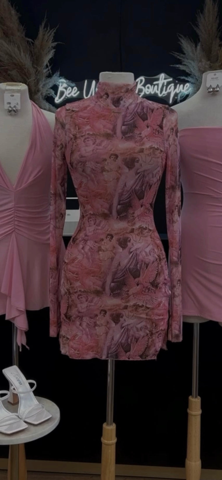 Ángela mesh dress - pink