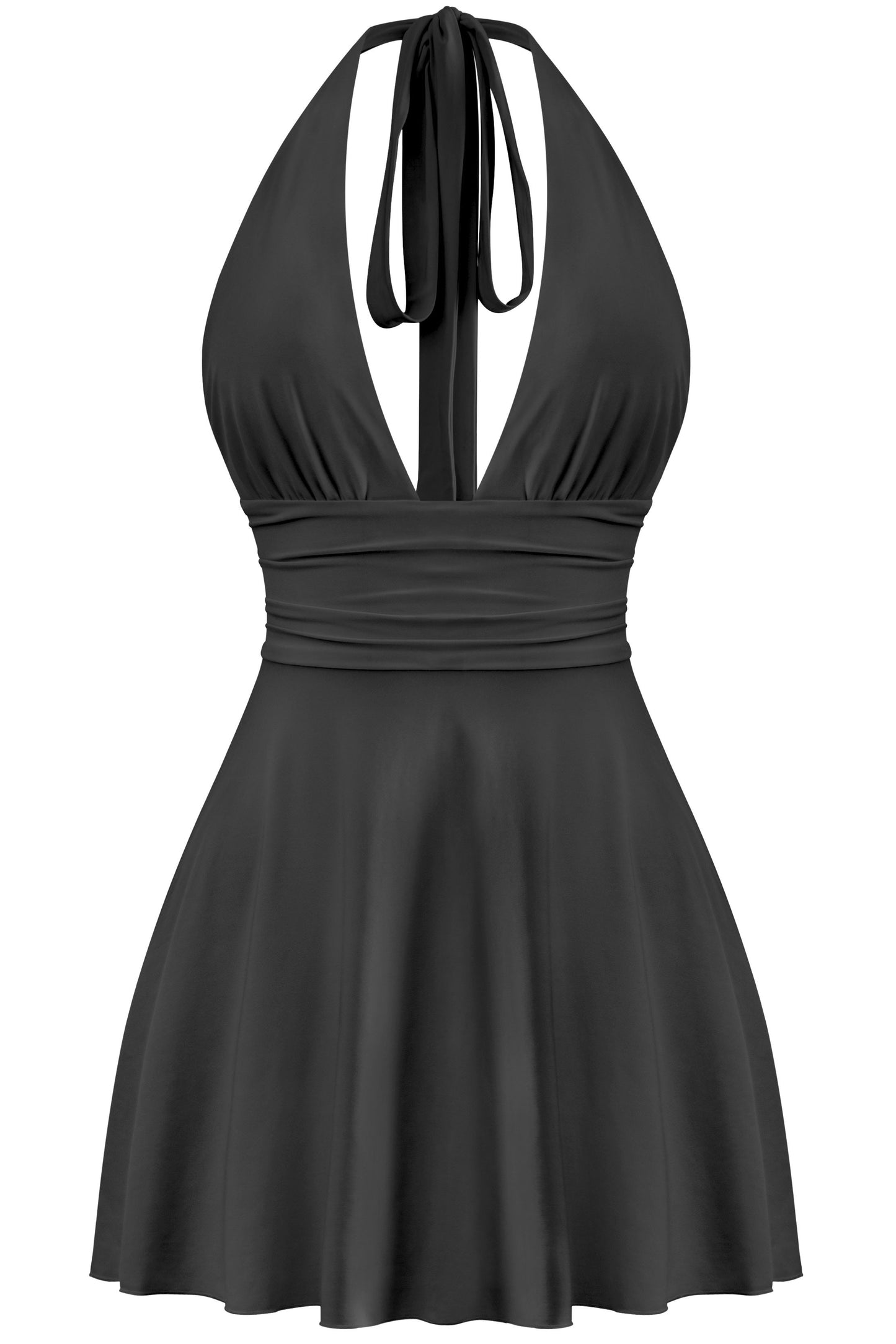 Berenice halter open back dress - Black