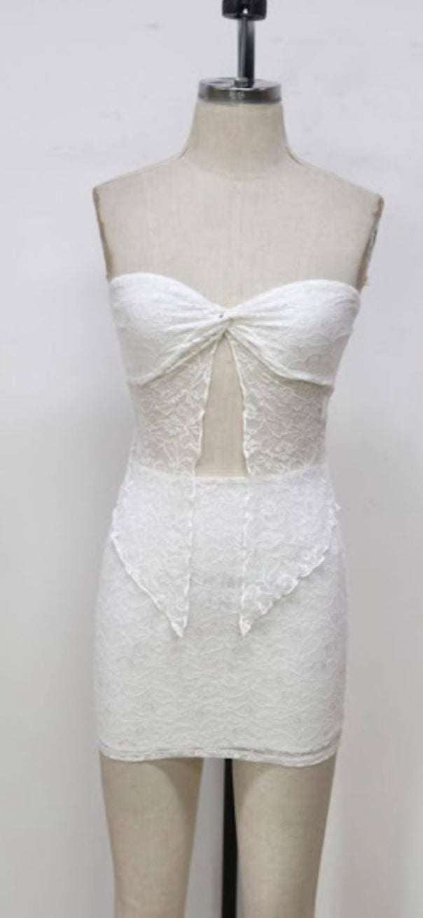 Emily 2pc lace set - white