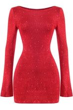 Load image into Gallery viewer, Emily sequin sweater dress - Red
