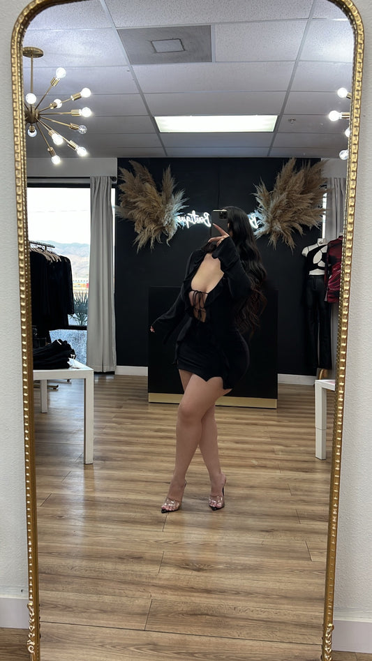 Kim ruffle dress - black
