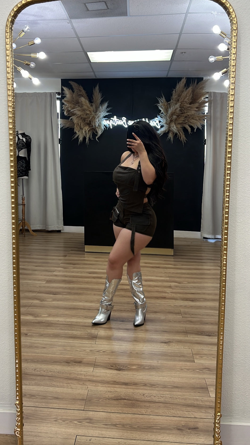Desert baddie vintage 2pc short set - Brown