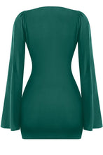 Load image into Gallery viewer, Emerald cowl neck mini dress- Hunter green
