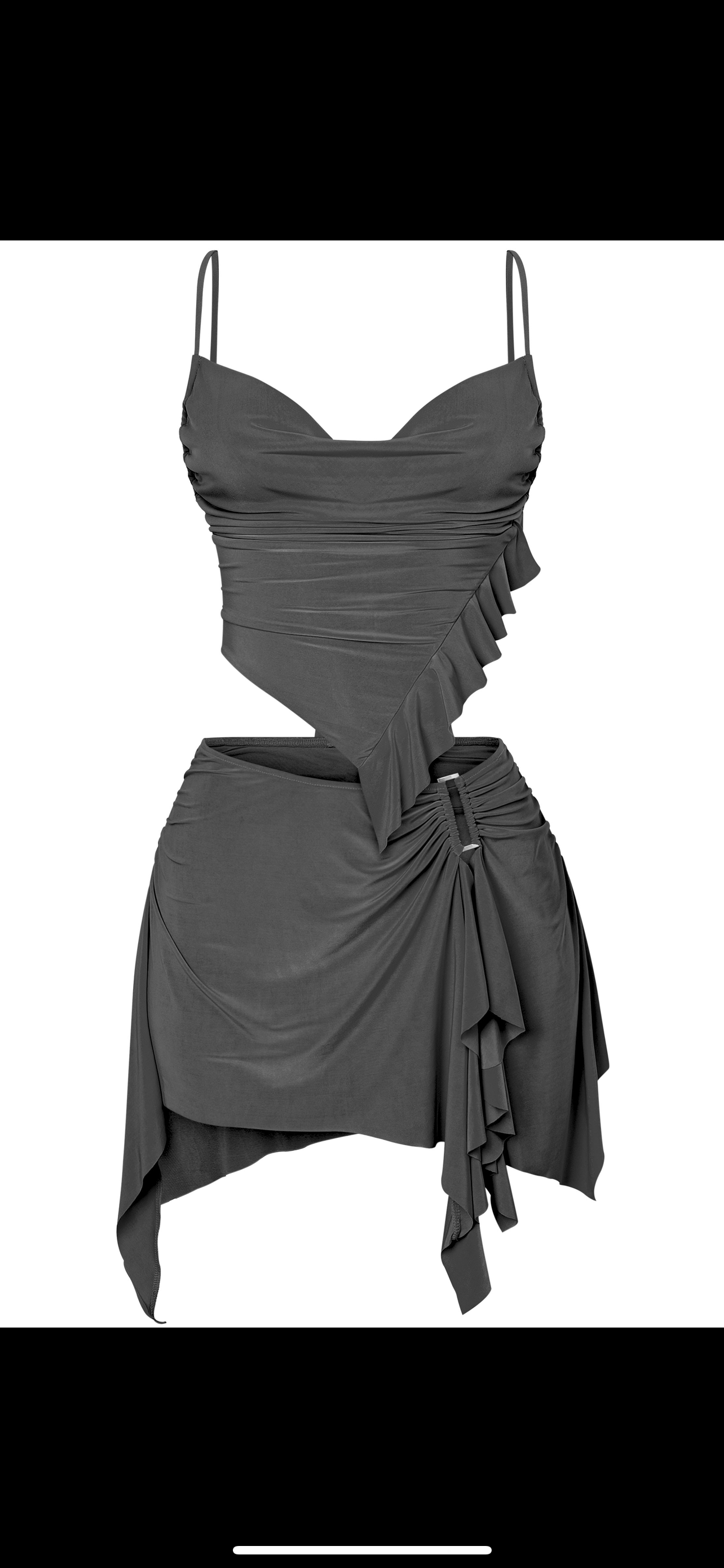 Isabella 2pc skirt set - Black