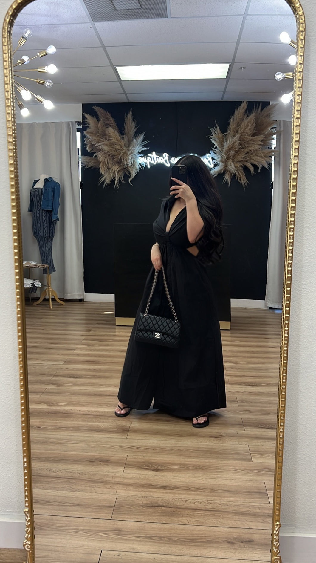 Summer open back dress - Black
