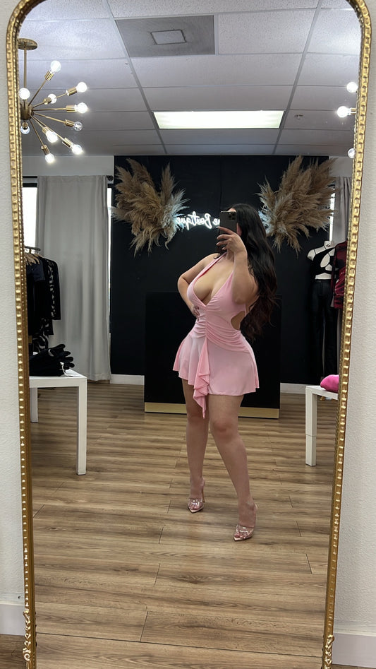 Kimberly open back dress - pink