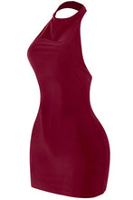Load image into Gallery viewer, Expensive taste halter open back dress- Burgundy
