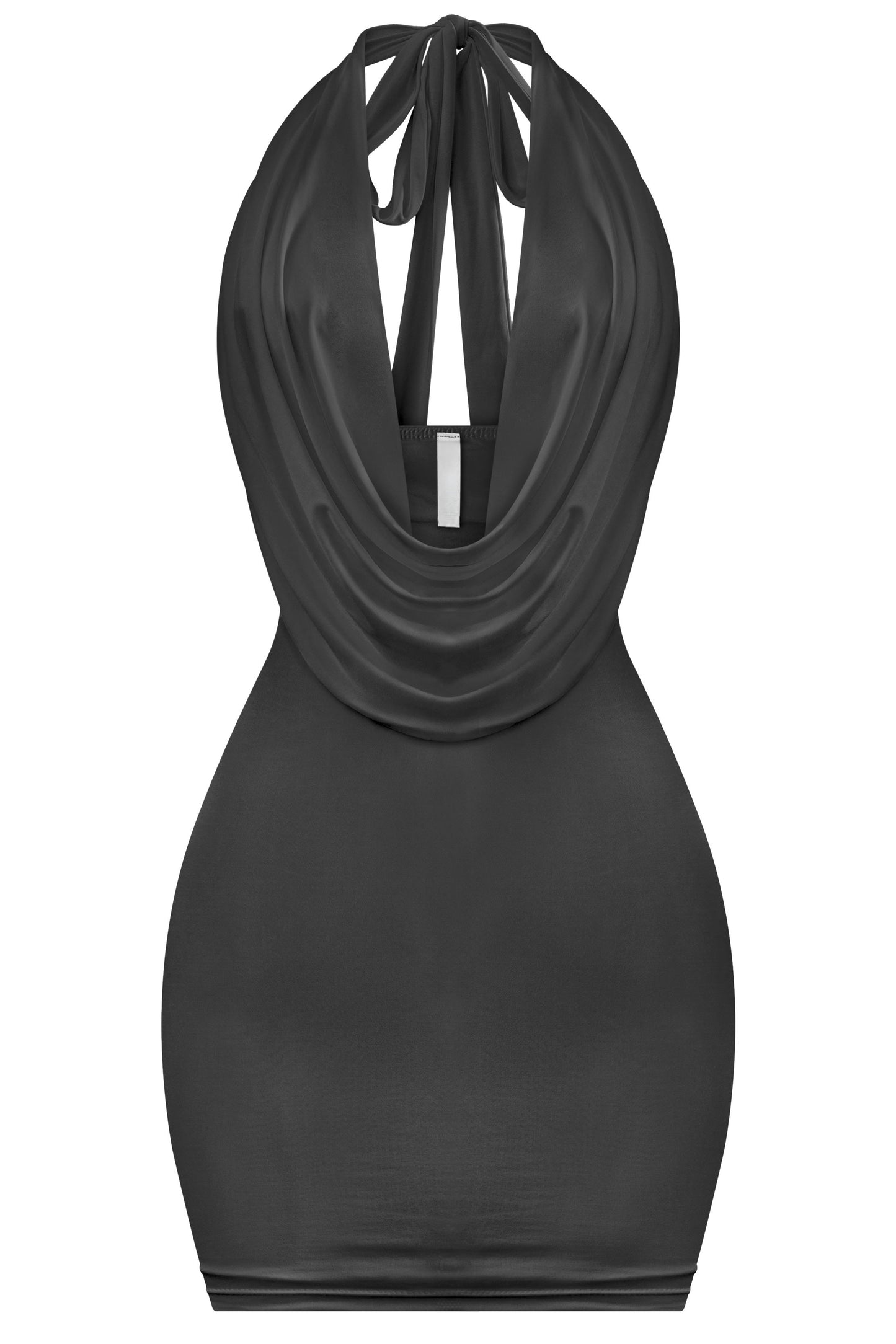 Marissa double layered halter dress - black