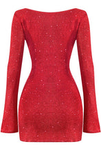 Load image into Gallery viewer, Emily sequin sweater dress - Red
