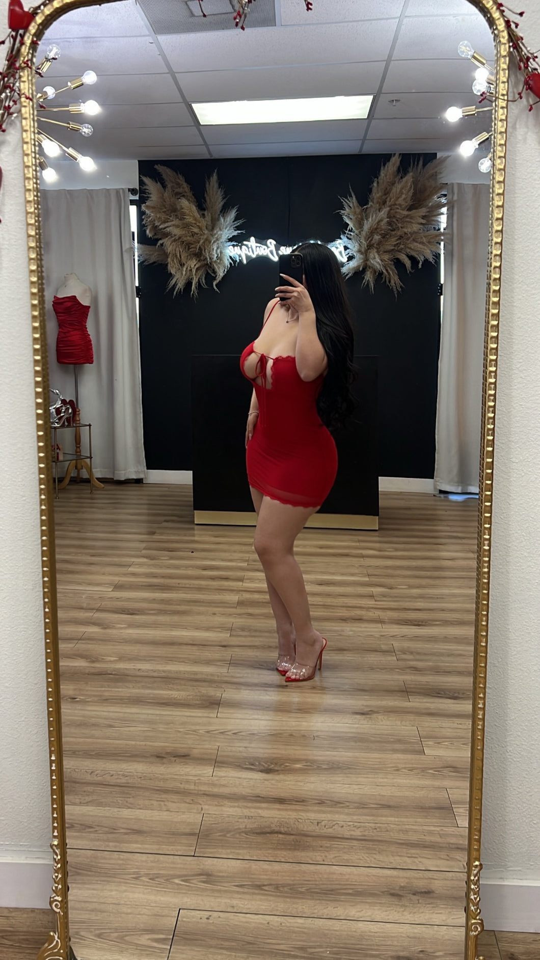 Obsessed mesh dress - Red