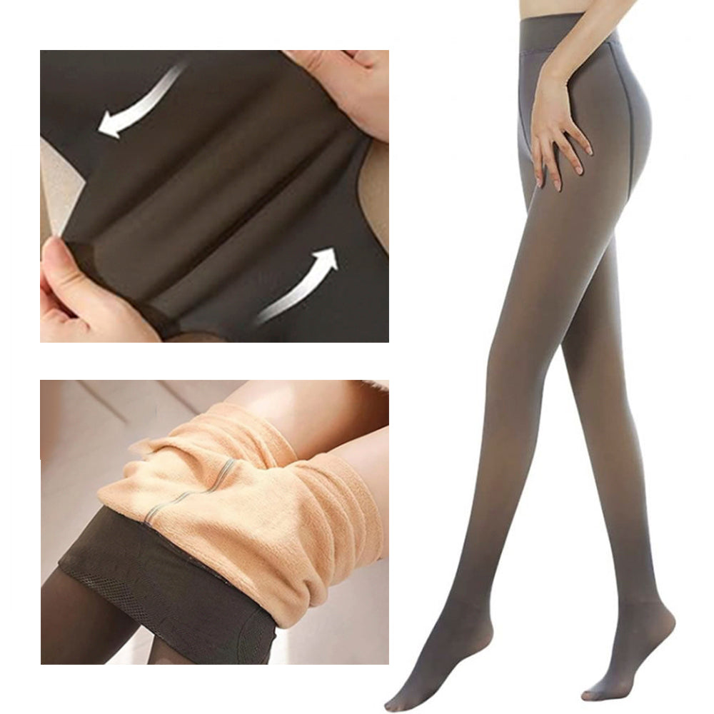 WOMEN`S WARM FLEECE LINED TIGHTS OPAQUE THERMAL WINTER THICK TIGHTS LOOK SHEER SLIM STRETCHY PANTYHOSE