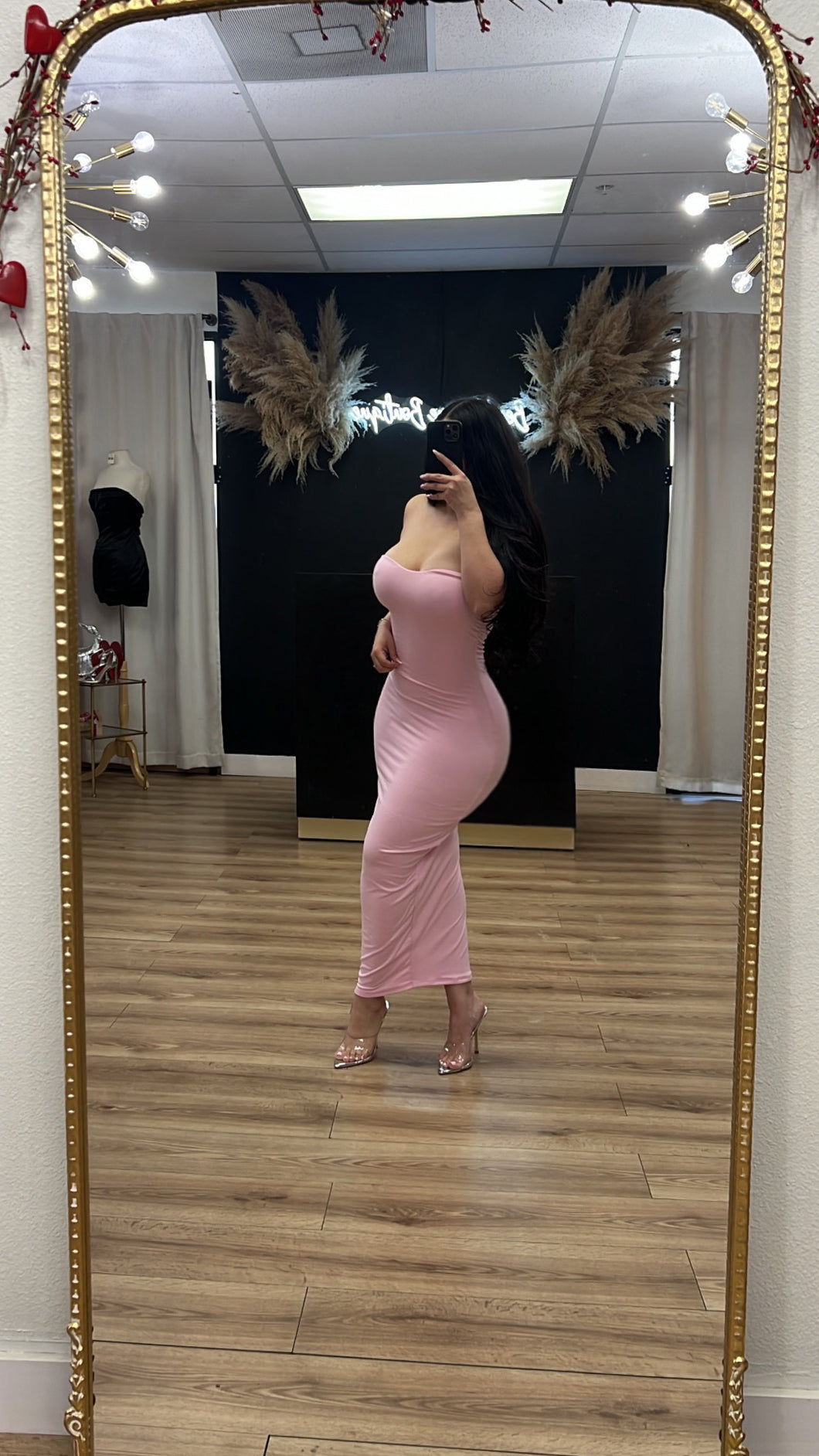 Special one heart shaped midi dress - Pink