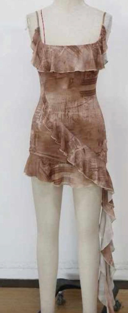 Bianca mesh dress - Brown