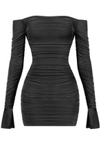 Load image into Gallery viewer, Merry off shoulder dress- Black
