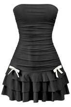 Load image into Gallery viewer, Bow ruffle dress - Black
