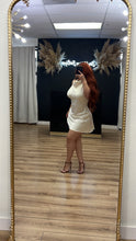 Load image into Gallery viewer, Chloe halter satin dress-Cream
