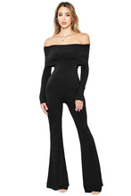 Load image into Gallery viewer, Samantha off shoulder double layered jumpsuit- Black
