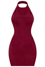 Load image into Gallery viewer, Expensive taste halter open back dress- Burgundy
