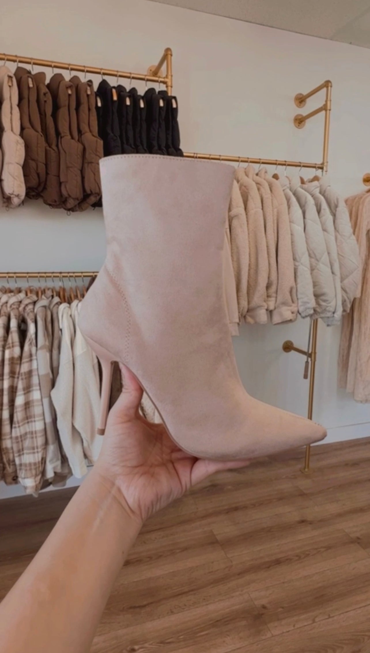 Crystal ankle boot - Nude